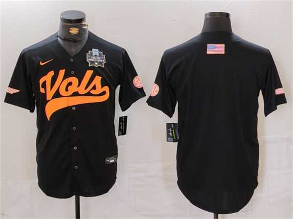 Mens Tennessee Volunteers Black With Patch Stitched Jersey